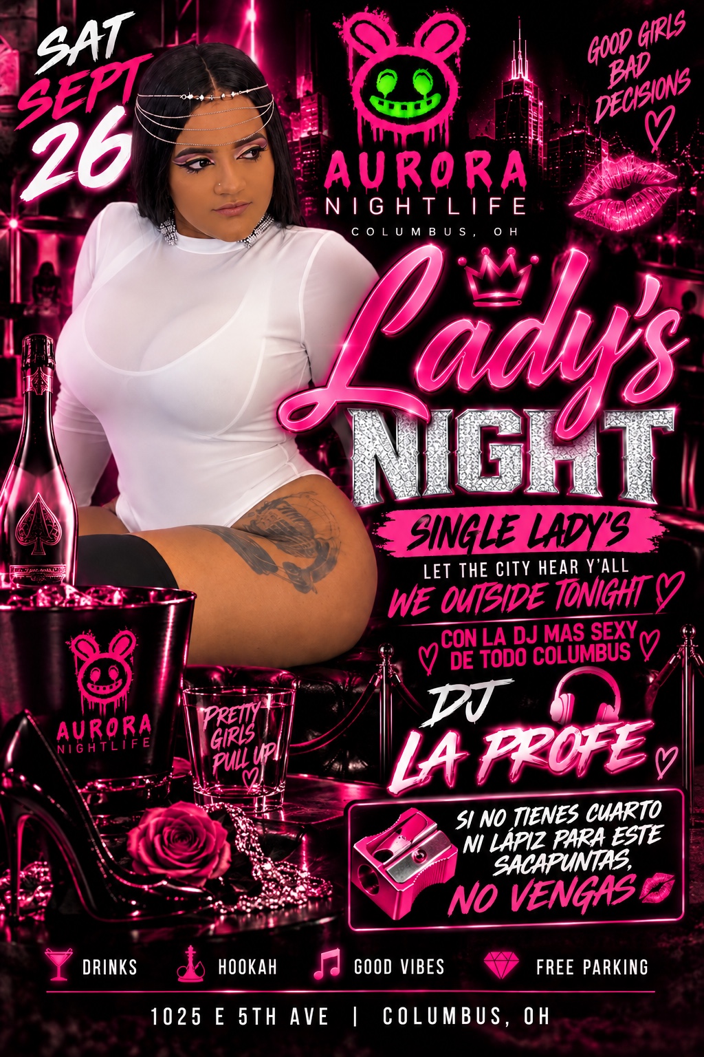 Aurora Nightlife Ladies Night September 26 flyer