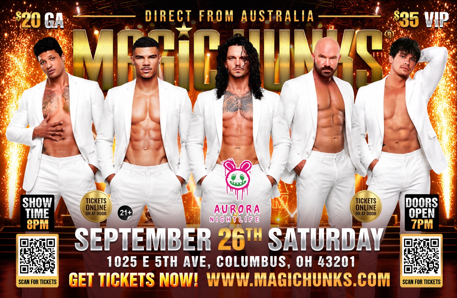 Magic Hunks September 26 at Aurora Nightlife