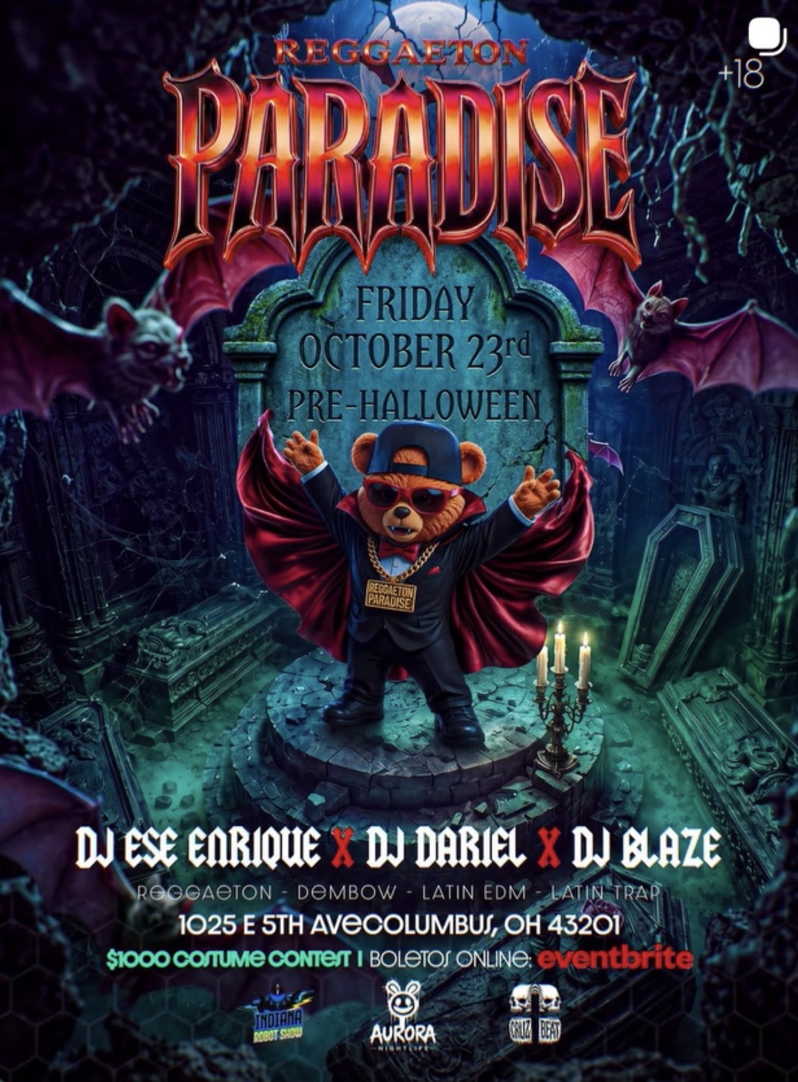 Reggaeton Paradise October 23 at Aurora Nightlife